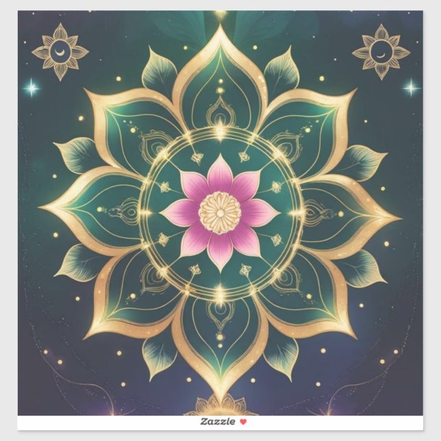 Sacred Lotus Moon Mandala – Celestial Aura (Sheet)