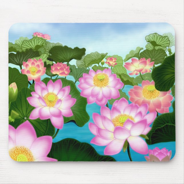 Sacred Lotus Plants Mouse Mat (Front)