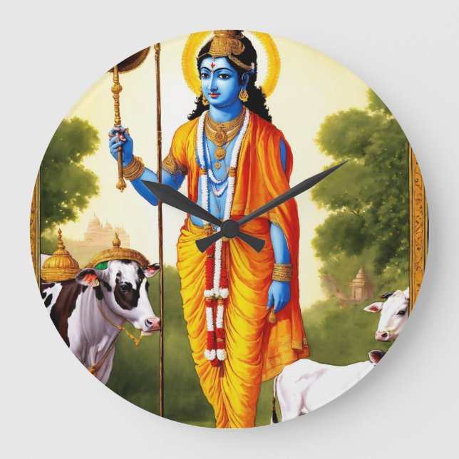 Sacred Moments:Ram Bhagwan Wall Clock with Divine (Front)