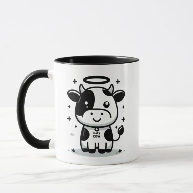  Sacred Moo-Ment Holy Cow Mug – Floating Cow  (Left)