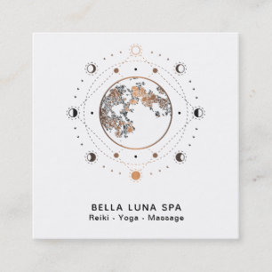 *~* Sacred Moon Phases Universe Luna Shaman Stars Square Business Card