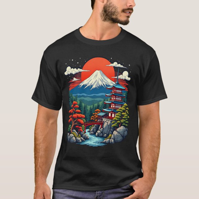 Sacred Mount Fuji Minka Japanese Art Tee (Front)