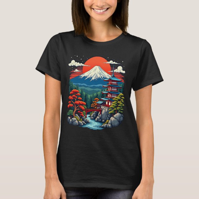 Sacred Mount Fuji Minka Japanese Art Tee (Front)