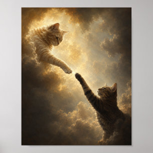 Sacred Near Touch Between Cats Poster
