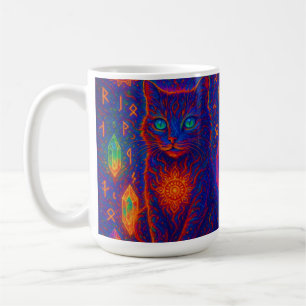 Sacred Neon Cat Coffee Mug