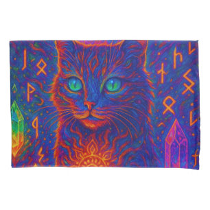 Sacred Neon Cat Pillowcase
