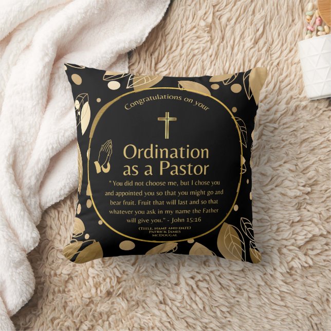 Sacred Newly Ordained Pastor Bible Verse Custom Cushion (Blanket)