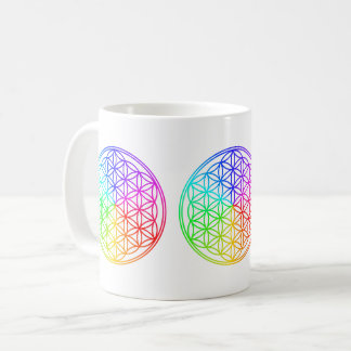 Sacred pattern - Flower of Life in rainbow color - Coffee Mug