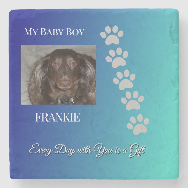Sacred Pawprints Stone Coaster (Front)