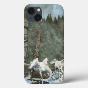 Sacred Pegasi Drinking from River Fantasy Art iPhone 13 Case