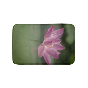 Sacred Pink Lotus Blossom - Serene Zen Art for Med Bath Mat