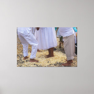Sacred Popcorn Ritual of Afro-Brazilian Tradition Canvas Print
