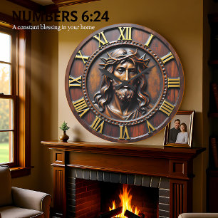 Sacred Portrait Roman Numeral Large Clock