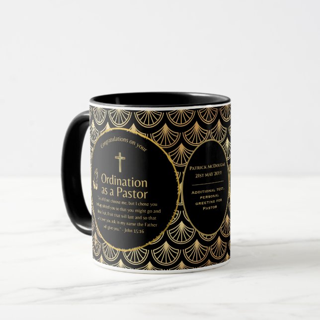 Sacred Priest Gift Pastor Deacon Ordination Custom Mug (Front Left)