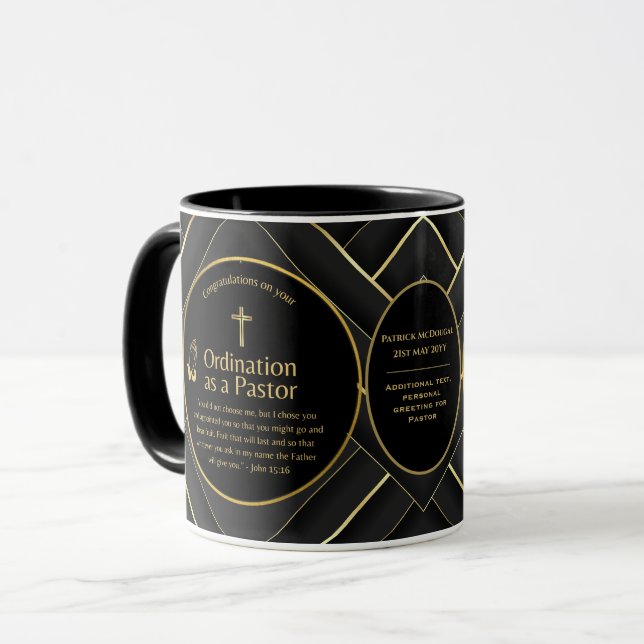 Sacred Priest Gift Pastor Deacon Ordination Custom Mug (Front Left)