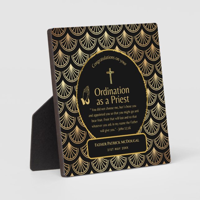 Sacred Priest Gift Pastor Deacon Ordination Custom Plaque (Front)