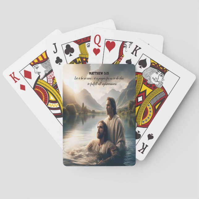 Sacred River Baptism in the Mountains Playing Cards (Back)