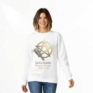 Sacred Salvia with Golden Pentagram Sweatshirt