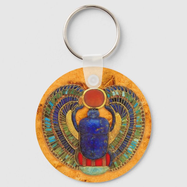 Sacred Scarab of Ancient Egypt Key Ring (Front)