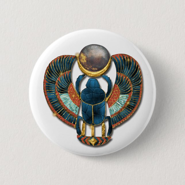 Sacred Scarab of King Tut 6 Cm Round Badge (Front)