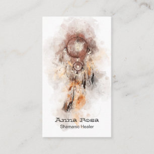 *~ Sacred Shamanic Dream Catcher QR Tribal Shaman Business Card