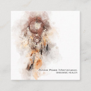 *~* Sacred Shamanic Tribal Dream Catcher Shaman Square Business Card