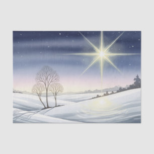 Sacred Snowy Scene of Christmas  Tissue Paper