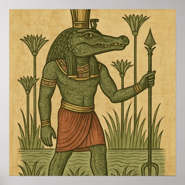 Sacred Sobek Divine Crocodile God Poster (Front)