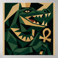 Sacred Sobek Divine Crocodile God Poster