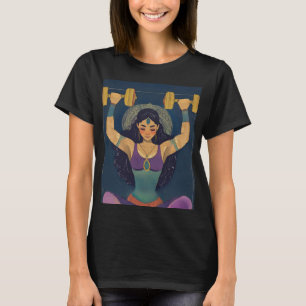 Sacred Strength Goddess Fitness Design T-shirt