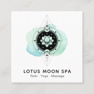 ~ Sacred Symbol Path Nirvana Lotus Moon Square Business Card