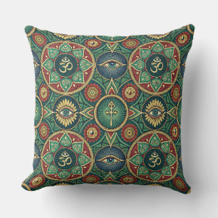 Sacred Symbol Zen Mandala - Spiritual Pattern Cushion