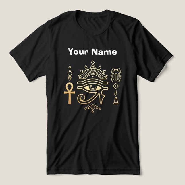 Sacred Symbols of Egypt Ankh Eye of Horus T-Shirt Tri-Blend Shirt (Design Front)