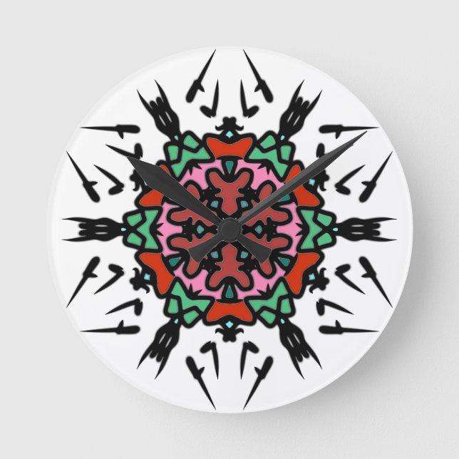Sacred Thorn Mandala Round Clock (Front)