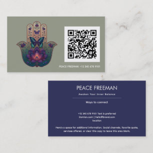 Sacred Transformation Hamsa Hand Design Business Card