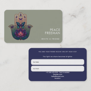 Sacred Transformation Hamsa Hand Design Business Card