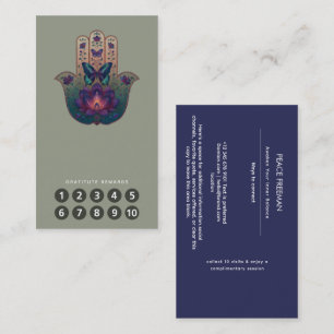 Sacred Transformation Hamsa Hand Design Business Card
