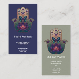 Sacred Transformation Hamsa Hand Design Business Card