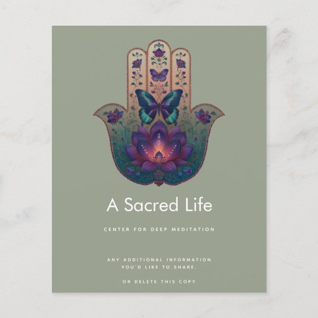 Sacred Transformation | Hamsa Hand Design Flyer (Back)