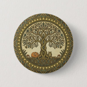 Sacred Tree of Life Celtic Art 6 Cm Round Badge