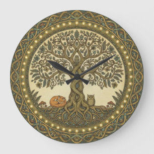 Sacred Tree of Life Celtic Art Large Clock