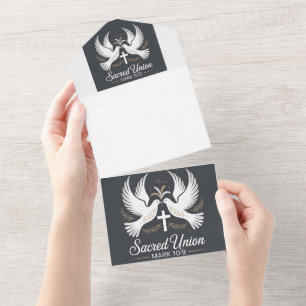 Sacred Union Christian Wedding All In One Invitation
