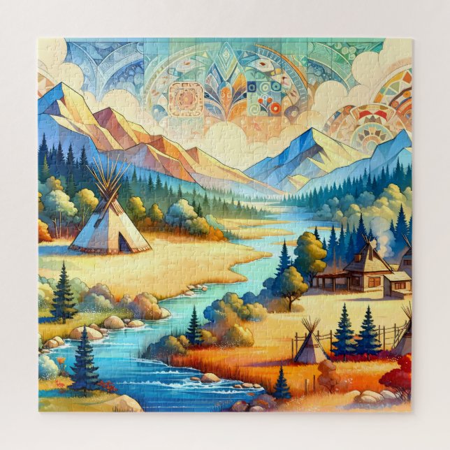 Sacred Valley - Native American Tribal Landscape Jigsaw Puzzle (Vertical)