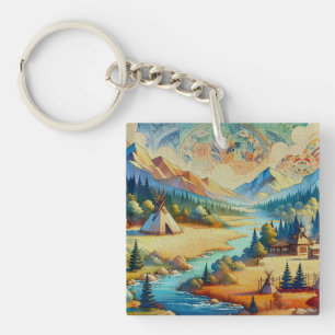Sacred Valley - Native American Tribal Landscape Key Ring