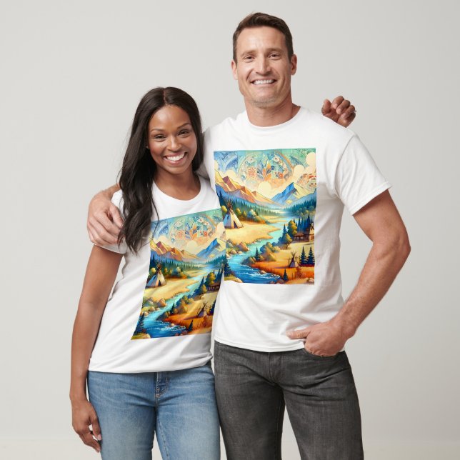 Sacred Valley - Native American Tribal Landscape T-Shirt (Unisex)