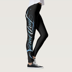 Sacred Void Celestial Calligraphy Graphic Leggings