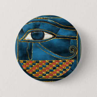 Sacred Wedjat Eye of Horus 6 Cm Round Badge