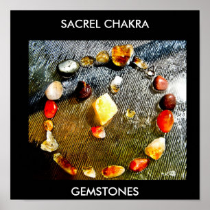 SACREL CHAKRA, GEMSTONES POSTER