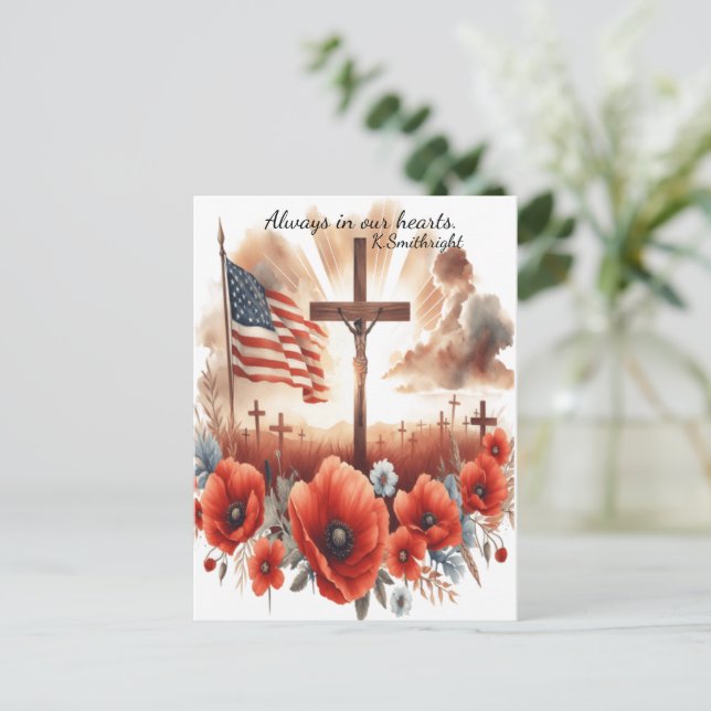 Sacrifice in Gentle Skies Holiday Postcard (Standing Front)