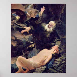 Sacrifice of Isaac by Rembrandt van Rijn Poster